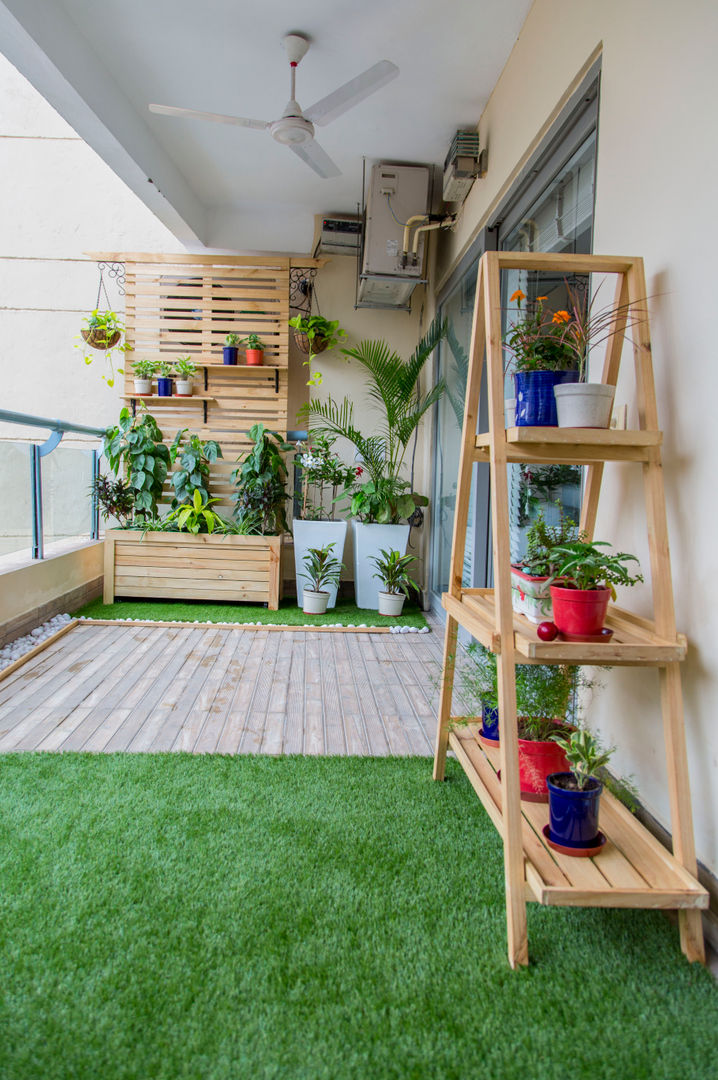 After - combination of grass and the original wooden tiles. Studio Earthbox