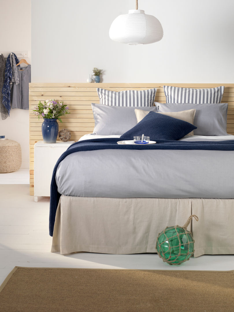 Tiny Stripe Navy Bedding Set Secret Linen Store Klasik Yatak Odası Pamuklu Kırmızı Aksesuarlar & Dekorasyon