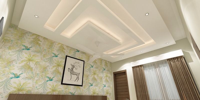 False Ceiling Design, Ghar360 Ghar360 モダンスタイルの寝室 照明