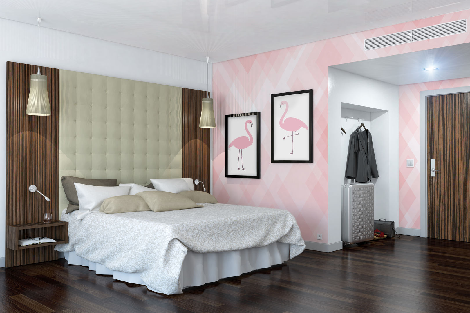 Flamingo Pixers Modern Bedroom wall mural,wallpaper,wall decal