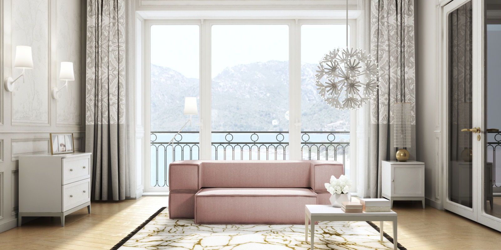 MODUL-SOFA CALLIN | ROSA Gavle GmbH Moderne Wohnzimmer Textil Pink Sofa pink,Sofa modern,Sofas und Sessel