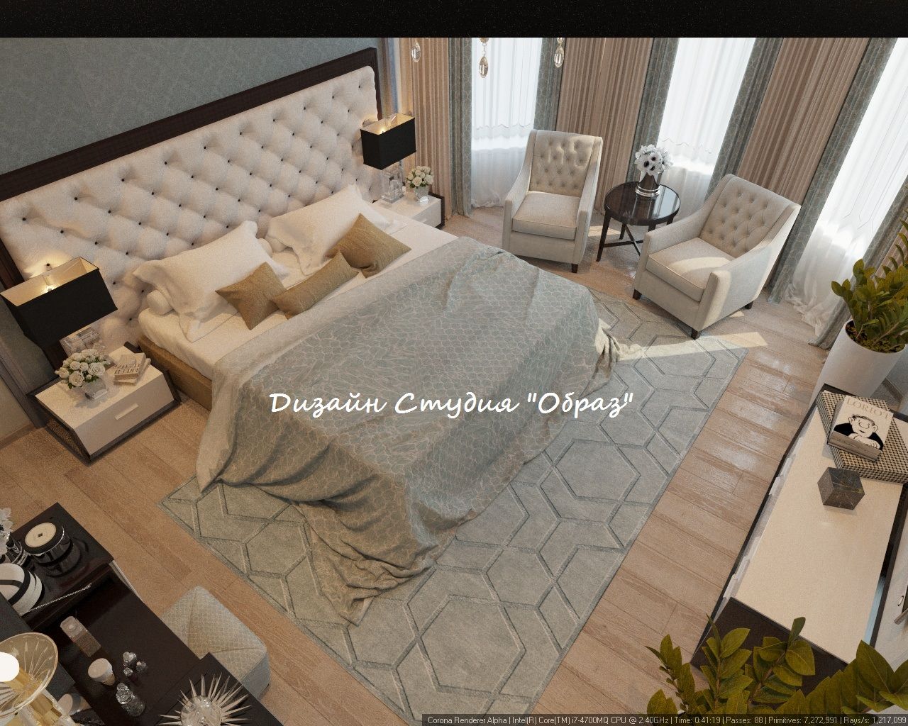 Элегантная спальня в светлых тонах, Дизайн Студия "Образ" Дизайн Студия 'Образ' Bedroom Beds & headboards