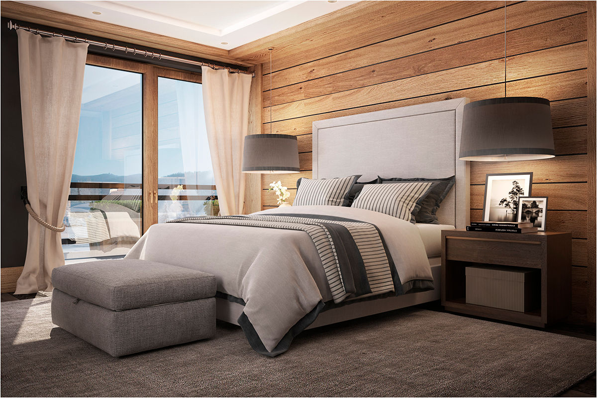 Дизан-проект шикарного дома в стиле шале, GM-interior GM-interior Bedroom