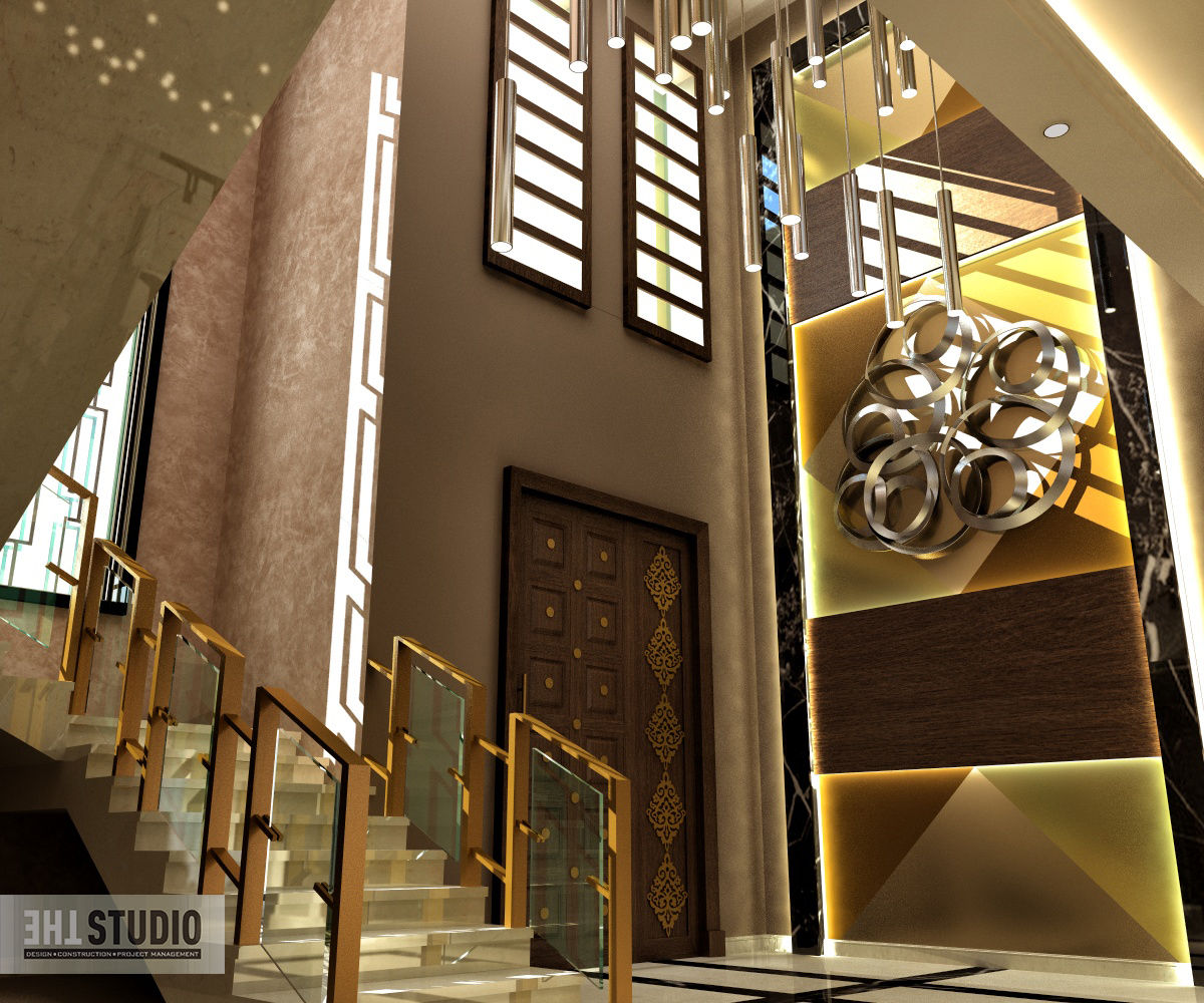 Lake View-Cairo homify Modern corridor, hallway & stairs