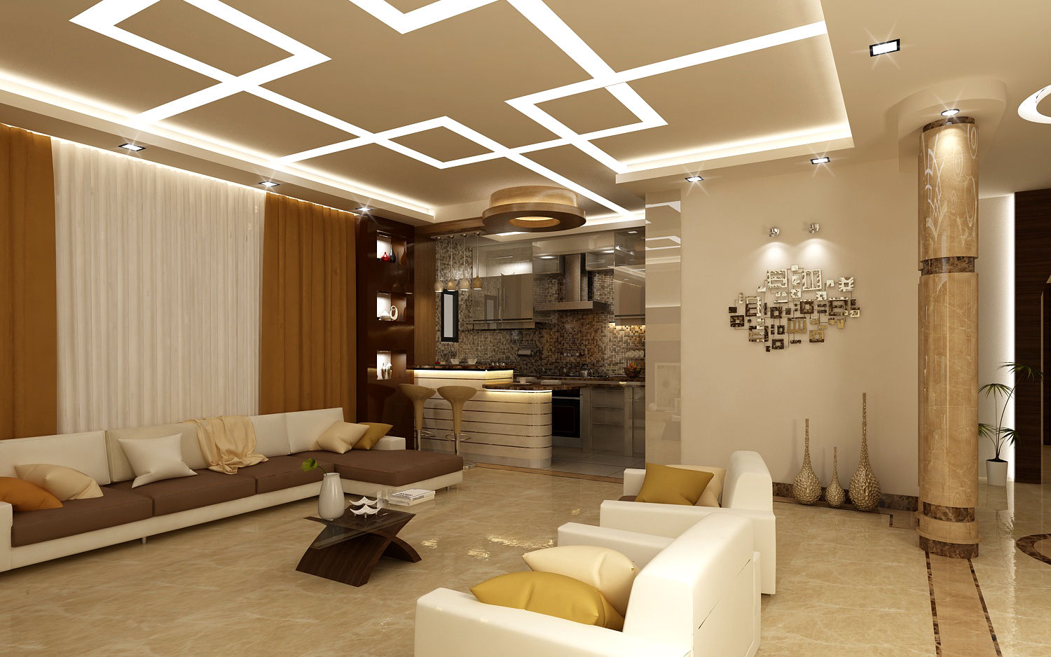 تصاميم داخلية فيلا سكنية (1), rashaatalla rashaatalla Modern living room Accessories & decoration