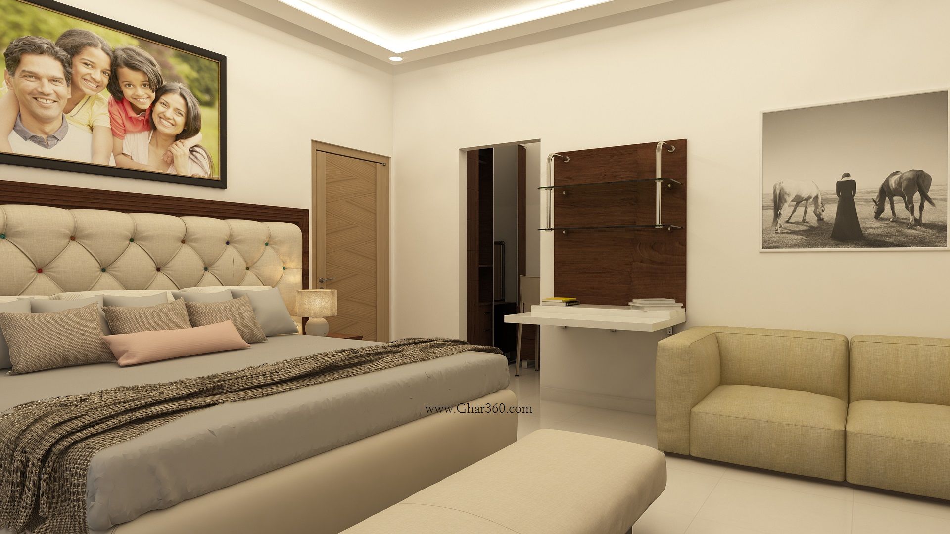 4 Bedroom Apartment Interior Design Bangalore, Ghar360 Ghar360