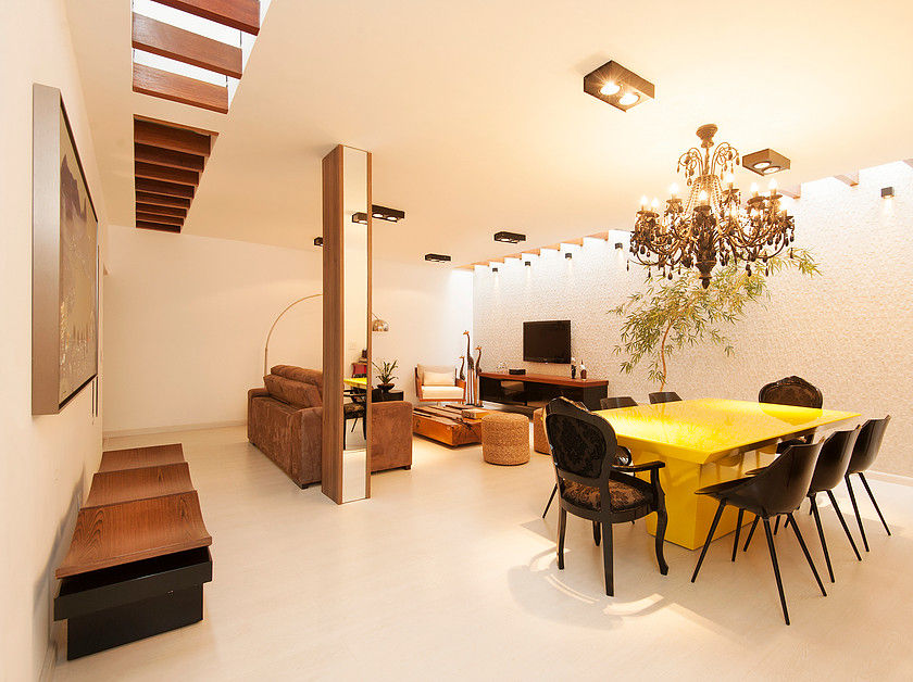 Residência Ortízio Borges, Uberlândia - Projeto THEROOM ARQUITETURA, THEROOM ARQUITETURA E DESIGN THEROOM ARQUITETURA E DESIGN Salas de jantar modernas