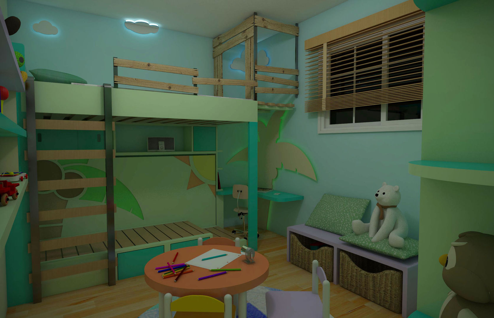 La casita encantada de la isla (Diseño de una habitación infantil), Interiorismo con Propósito Interiorismo con Propósito ห้องนอนเด็ก