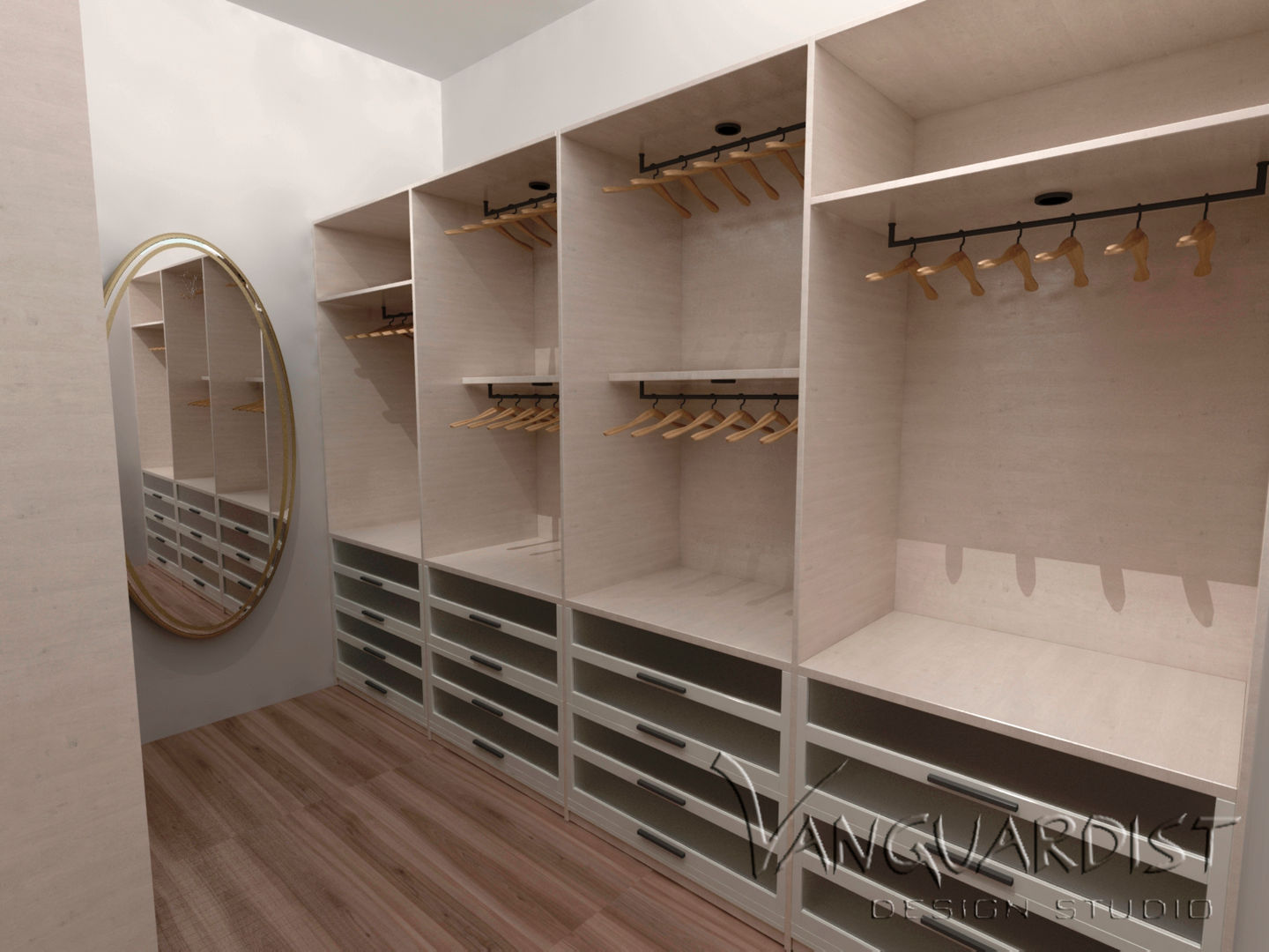 VISTA WALK IN CLOSET Vanguardist Design Studio "DISEÑO" "INTERIORES" "LIMA" "PERU"'