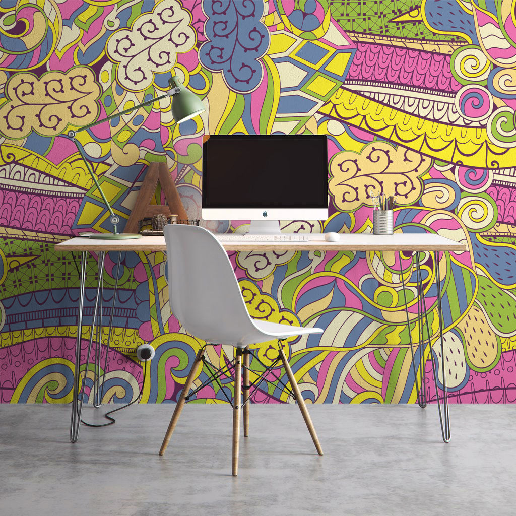 Craziness Pixers Study/office wall mural,wallpaper,wall decal