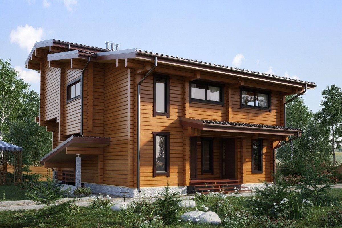 Проект Д-192-327, GOOD WOOD GOOD WOOD Casas de estilo moderno