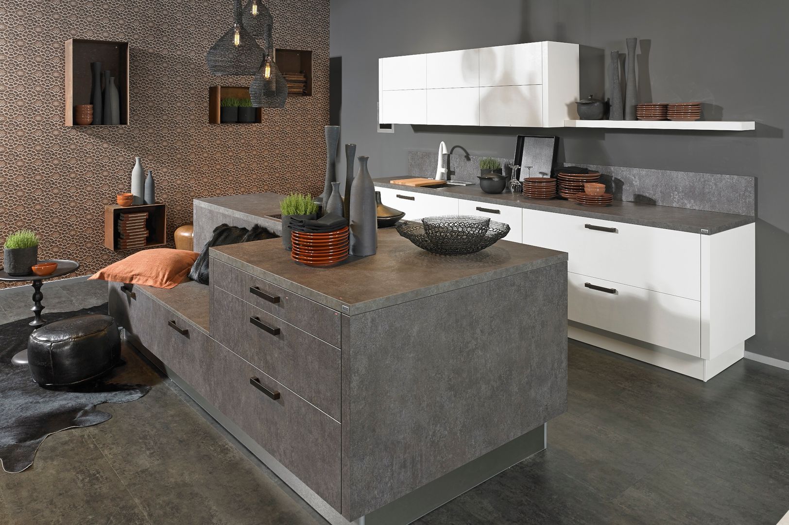 KOW Hausfair ALNO AG , ALNO North America ALNO North America Modern kitchen Ceramic Cabinets & shelves