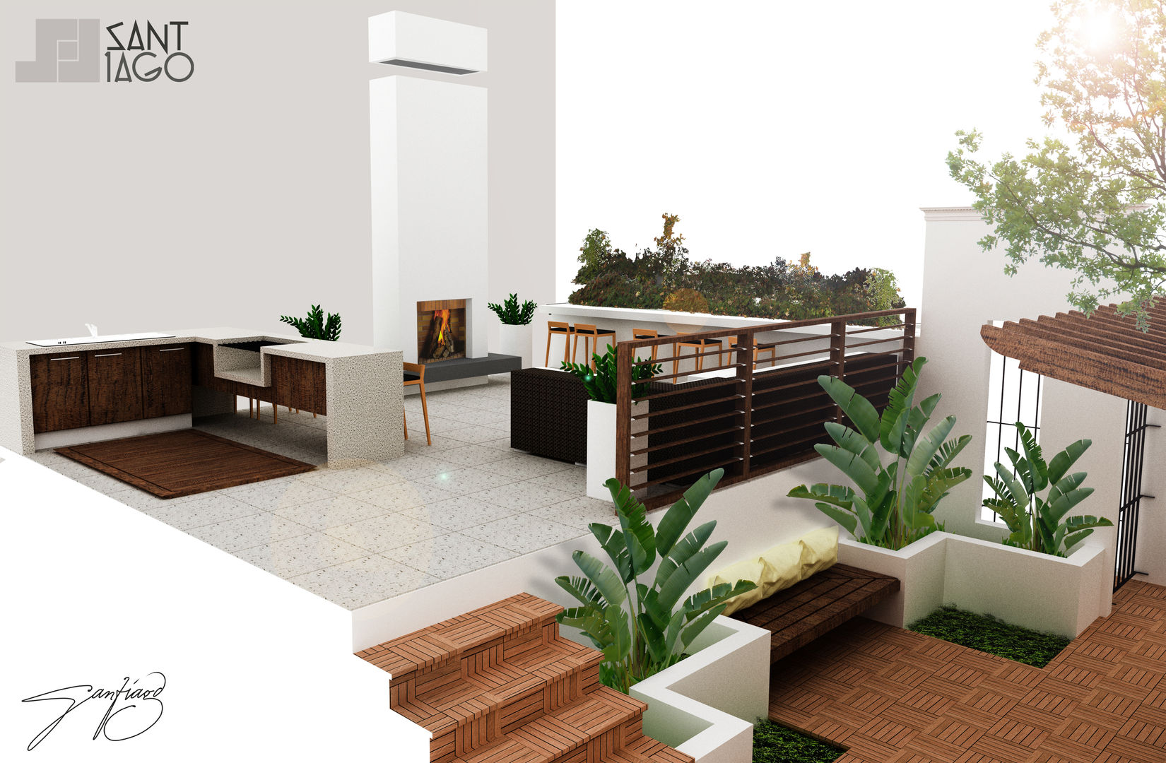 Proyecto RR, SANT1AGO arquitectura y diseño SANT1AGO arquitectura y diseño Minimalist balcony, veranda & terrace