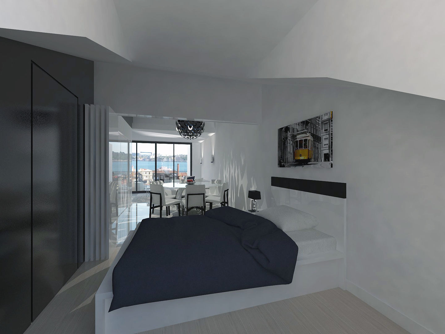 Remodelação Apartamento Principe Real, Projectos Arquitectura & 3D Projectos Arquitectura & 3D Moderne Schlafzimmer