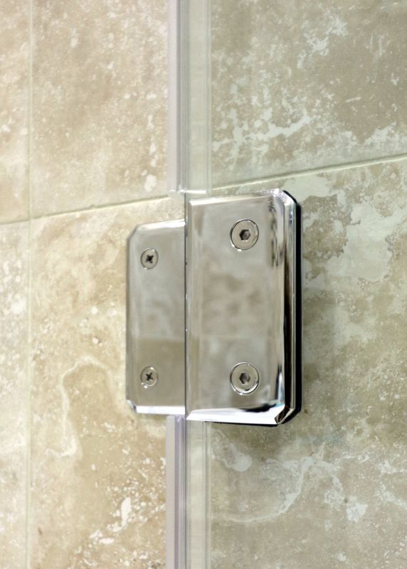 Chrome hinges frameless glass bathscreen Ion Glass Modern bathroom Glass folding glass bathscreen