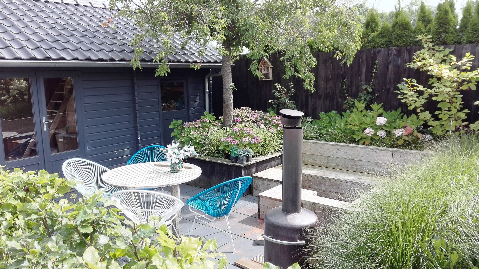 Moderne landelijke tuin aan het water, Joke Gerritsma Tuinontwerpen Joke Gerritsma Tuinontwerpen Taman Gaya Country