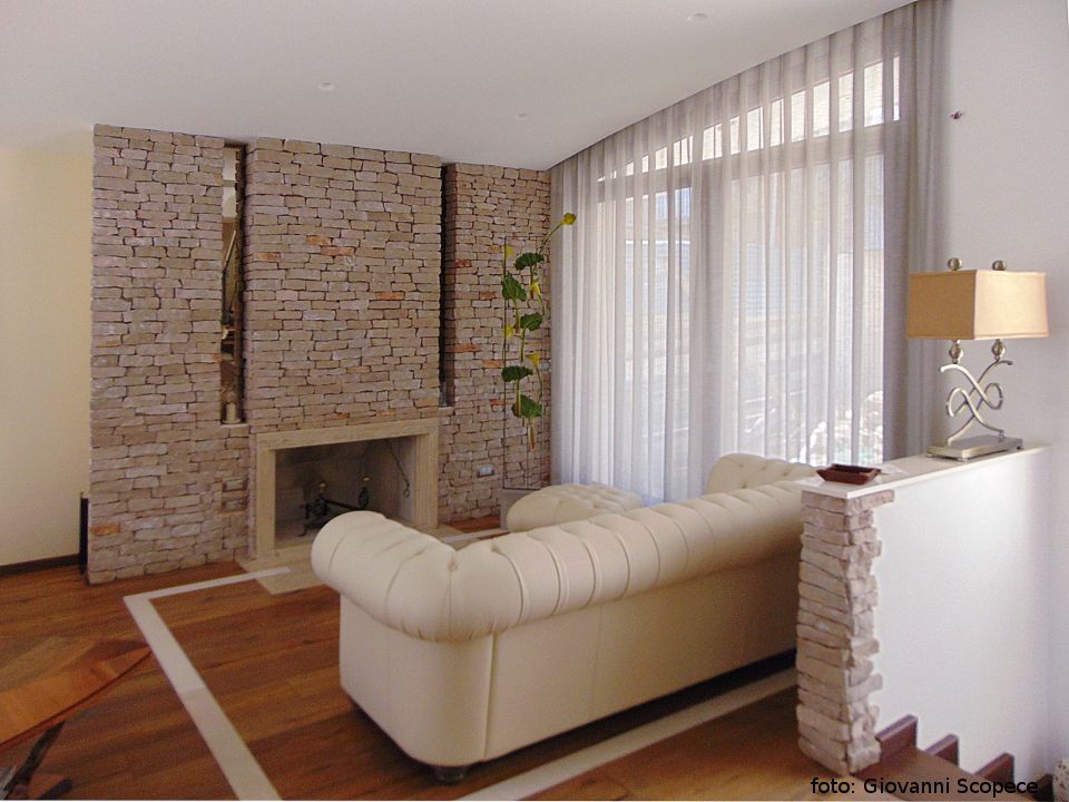 Soggiorno Studio di Architettura e Design Giovanni Scopece Modern Living Room Stone soggiorno