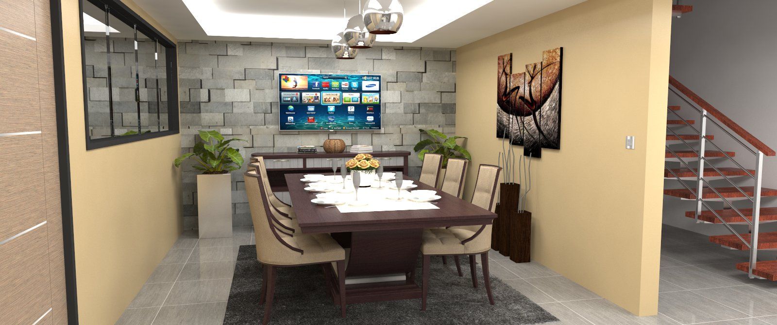 Area de Comedor Atahualpa 3D Comedores de estilo moderno