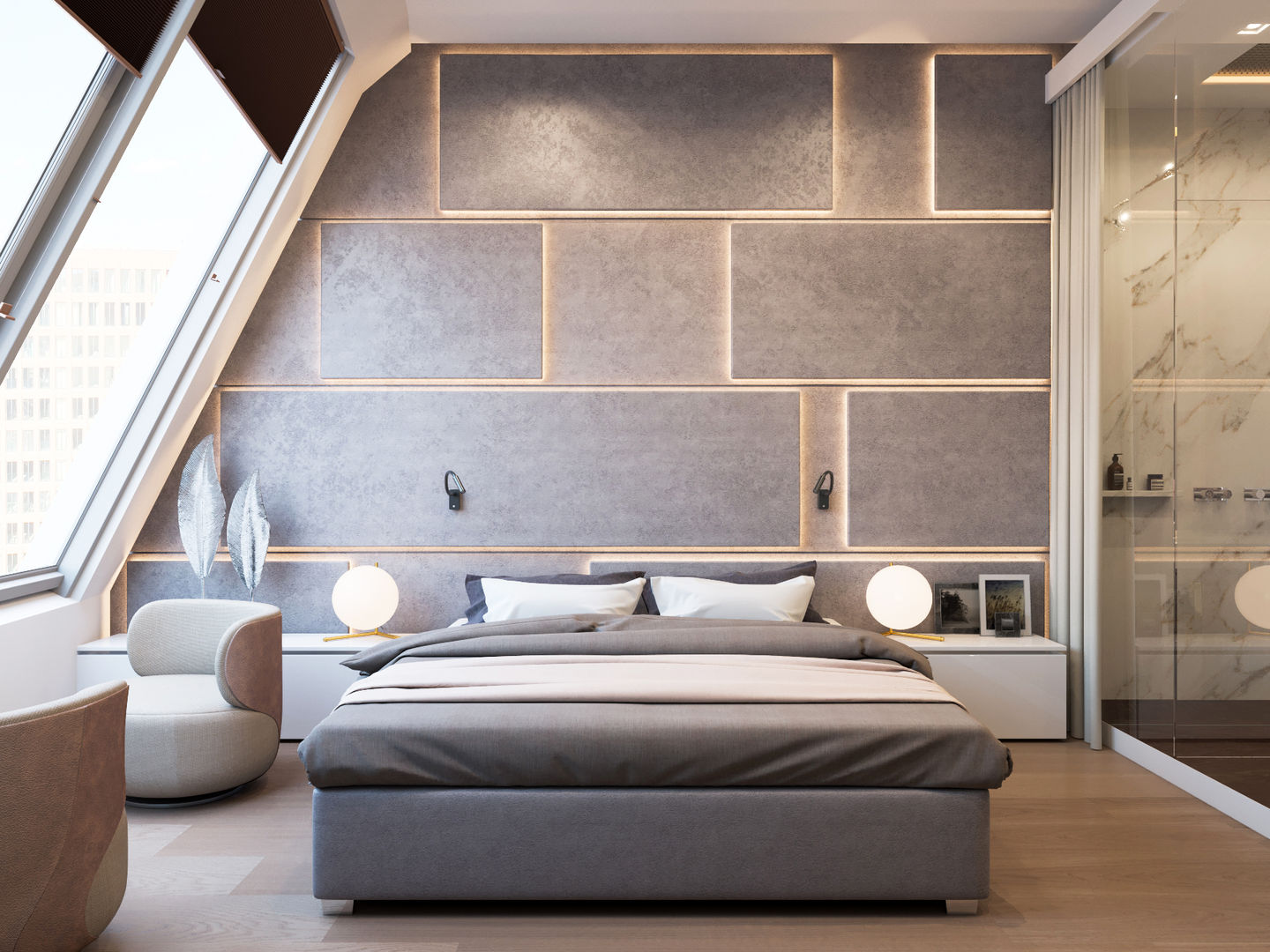 Пентхаус в Садовых Кварталах, Kerimov Architects Kerimov Architects Minimalist bedroom