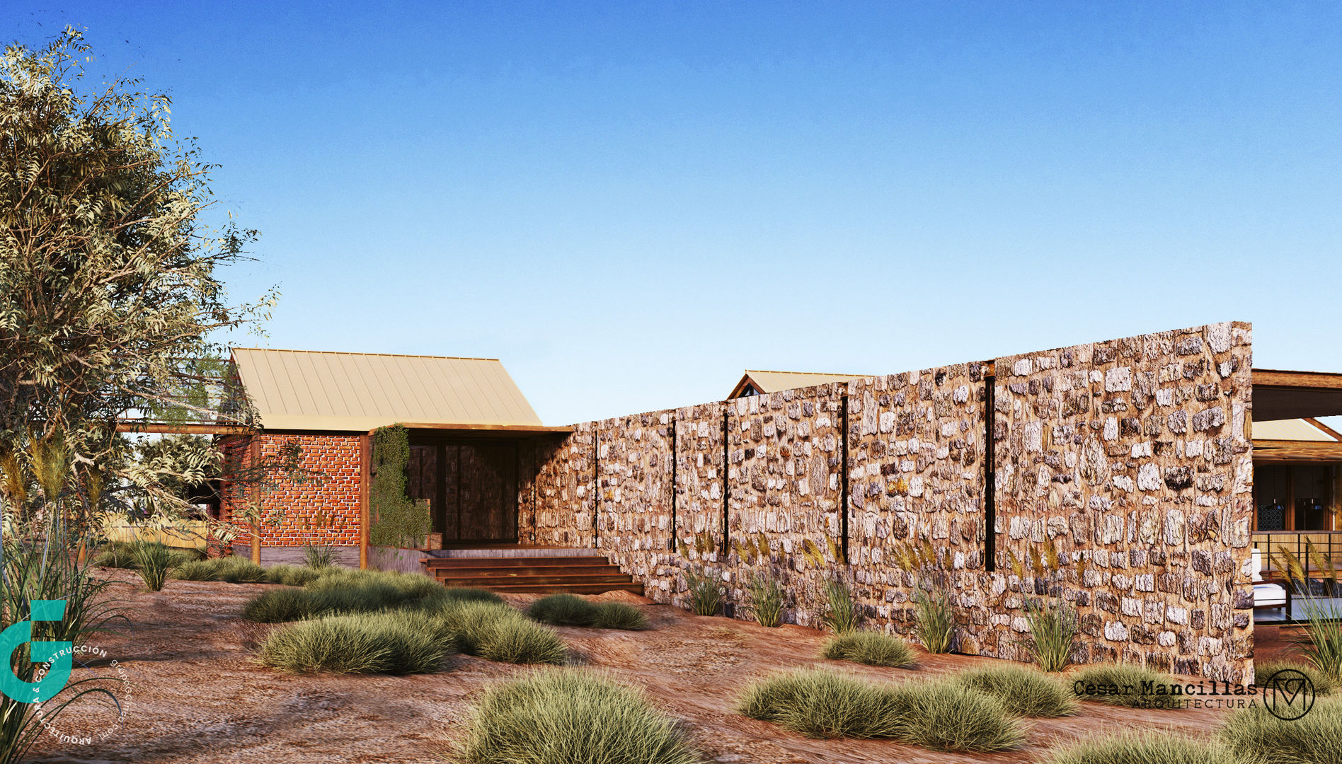 Vista Posterior/Recamara Principal Grupo G Cinco Casas eclécticas Casa Colibrí,Valle de Guadalupe,Ensenada,Baja California,Gastronomía,Arquitectura,Tijuana,Arquitectos