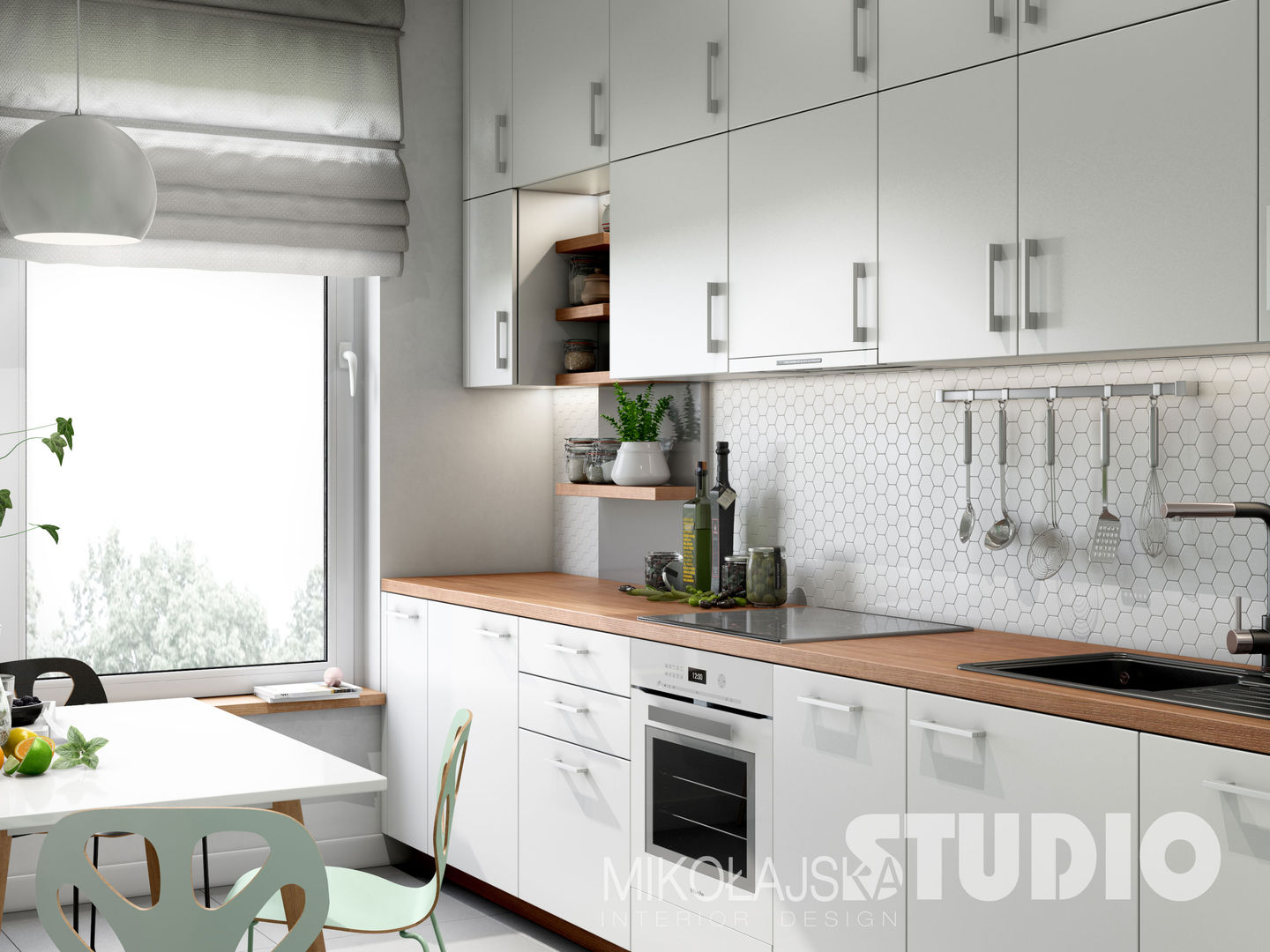 Mieszkanie przy Stawach Kellera , MIKOŁAJSKAstudio MIKOŁAJSKAstudio Cocinas de estilo escandinavo