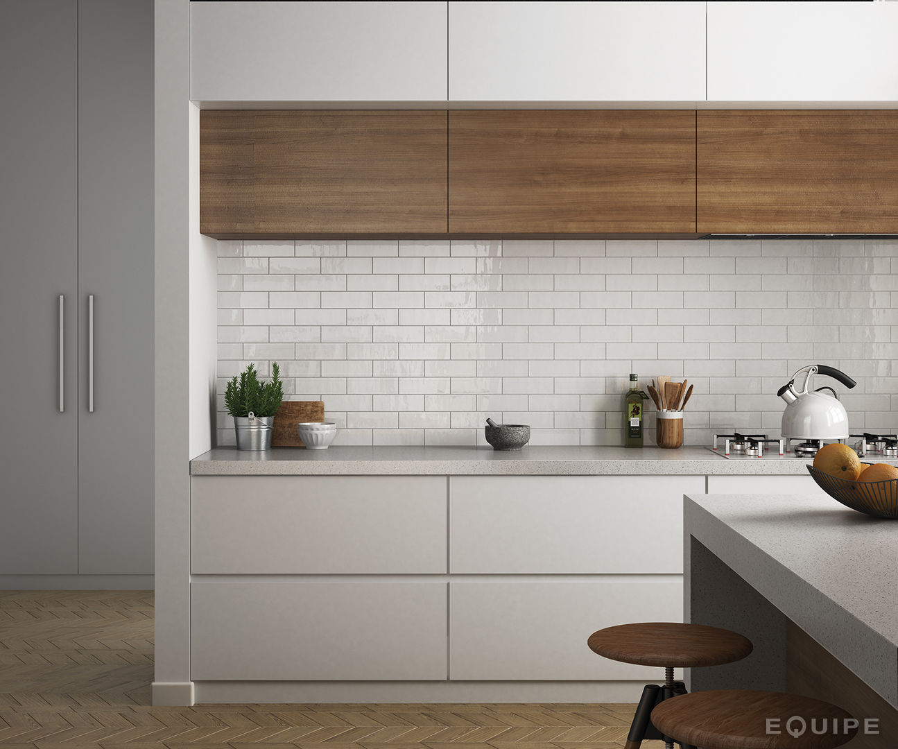 Country Blanco 6,5x20 Equipe Ceramicas Cocinas de estilo escandinavo Cerámico multiformat,equipe,country,kitchen,ceramic,tile,contemporary,design,house,room,interior,indoor,modern,traditional,rústico,rural,minimalista,trend,vanguard,brick