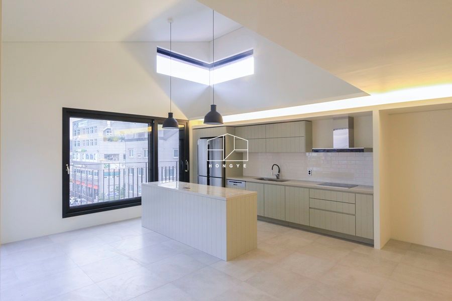 이국적인 느낌의 35평 빌라 인테리어, 홍예디자인 홍예디자인 Modern kitchen