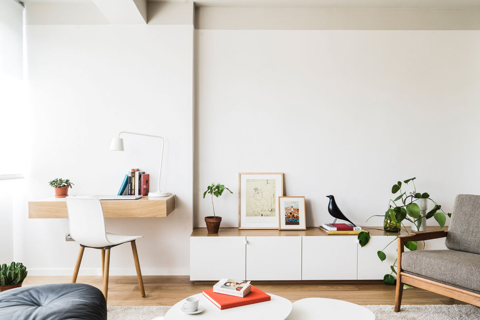 Apartamento PeAu, Iglesias-Hamelin Arquitectos c.b. Iglesias-Hamelin Arquitectos c.b. Living room Wood Wood effect