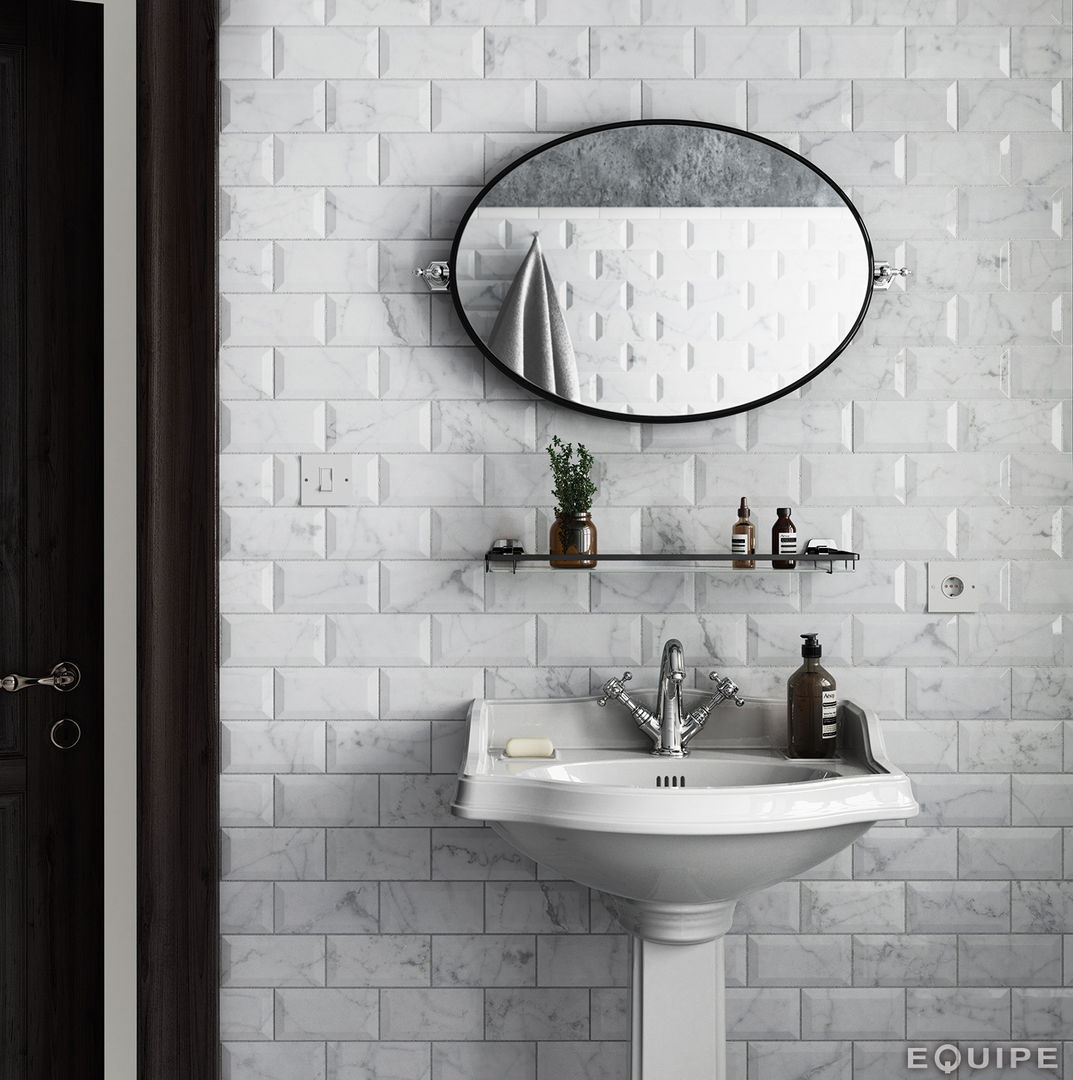 Carrara Wall Tile, Equipe Ceramicas Equipe Ceramicas Casas de banho clássicas Cerâmica