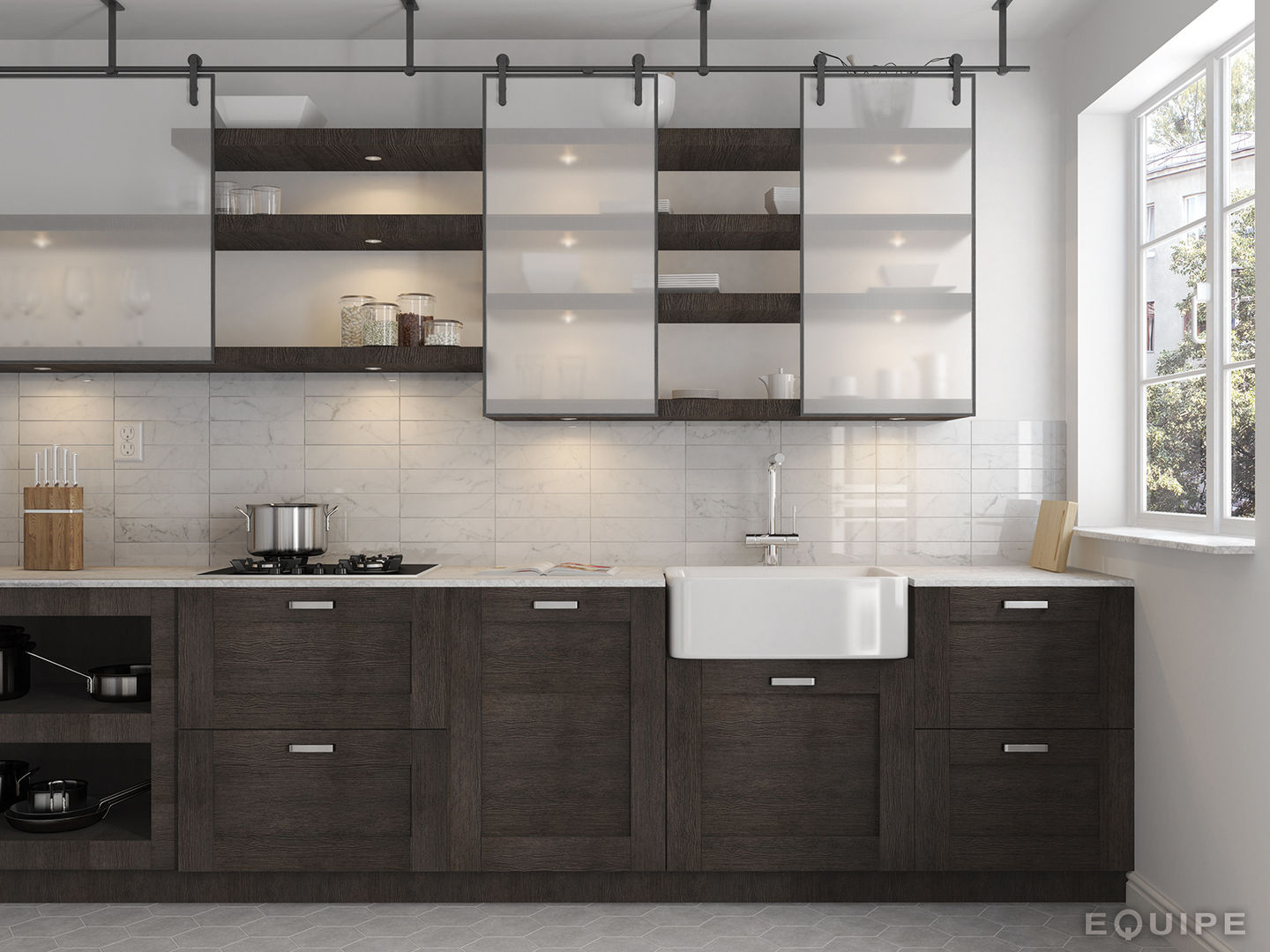 Carrara Wall Tile, Equipe Ceramicas Equipe Ceramicas Dapur Gaya Skandinavia Keramik