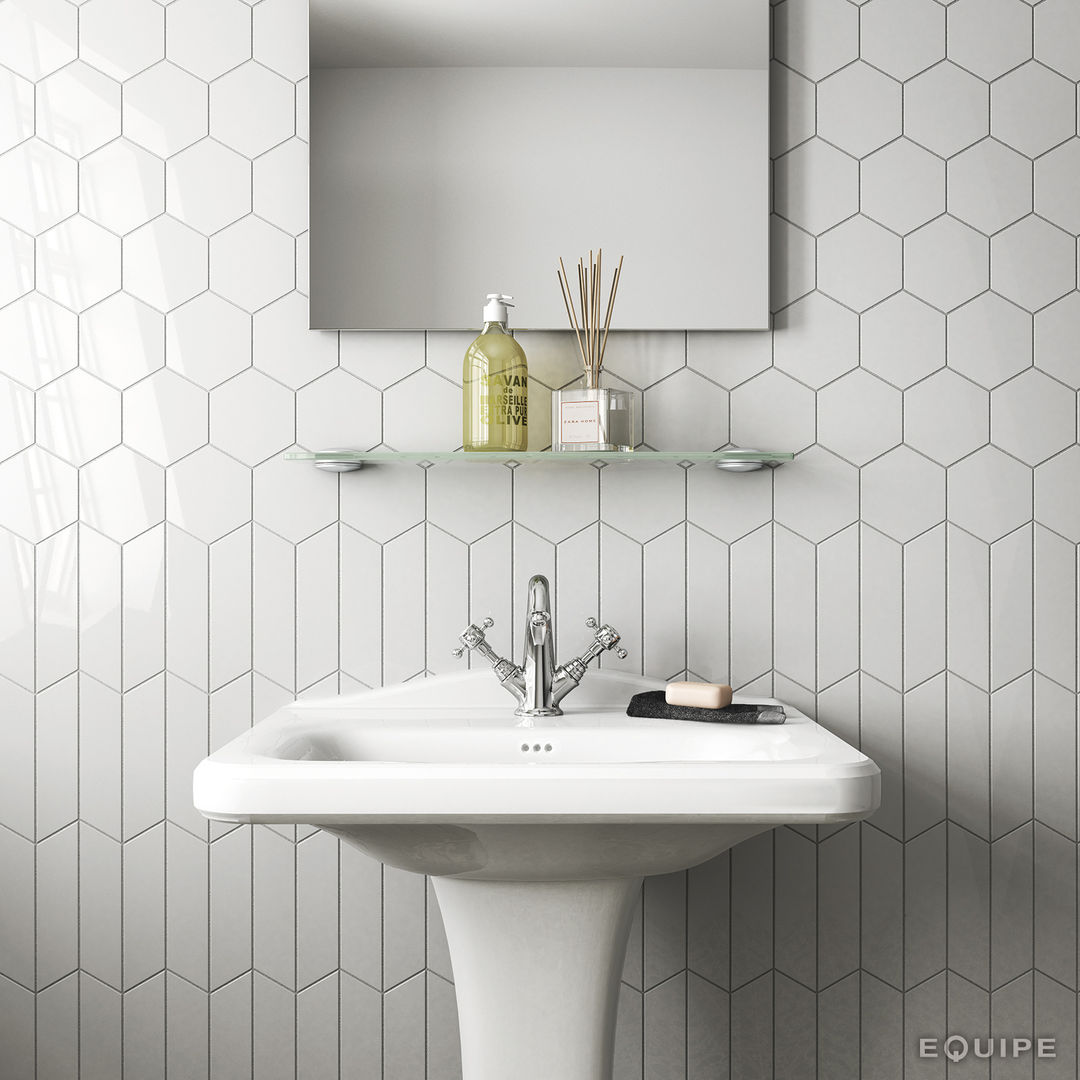 Chevron Wall Tile, Equipe Ceramicas Equipe Ceramicas Kamar Mandi Gaya Rustic Keramik