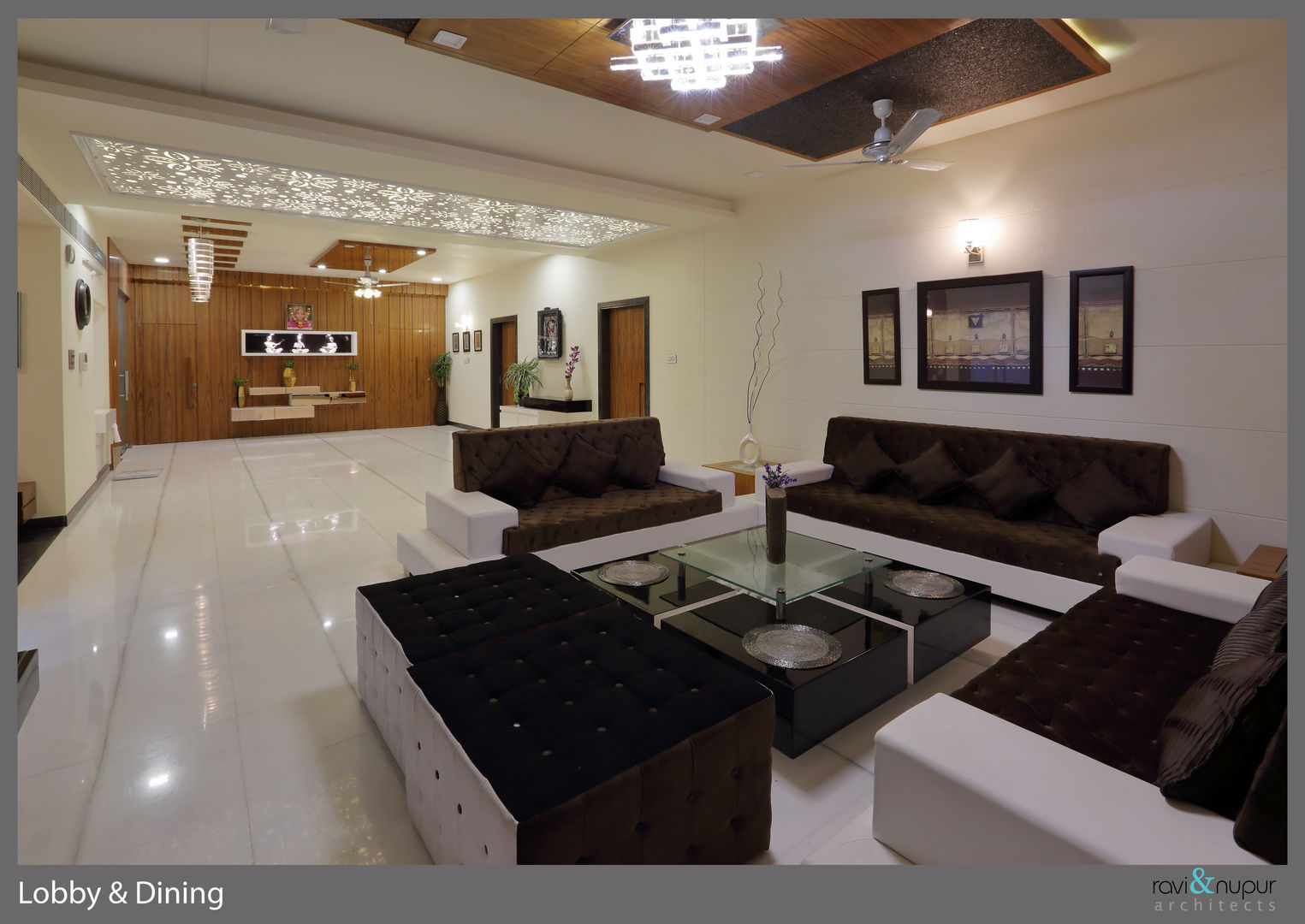 Three Storey Grand Residence @Paota,Jodhpur, RAVI - NUPUR ARCHITECTS RAVI - NUPUR ARCHITECTS Salas de estar modernas