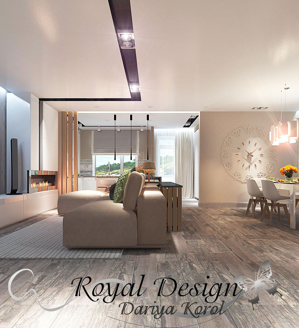 студия 1й этаж в таун хаусе, Your royal design Your royal design Ruang Keluarga Minimalis