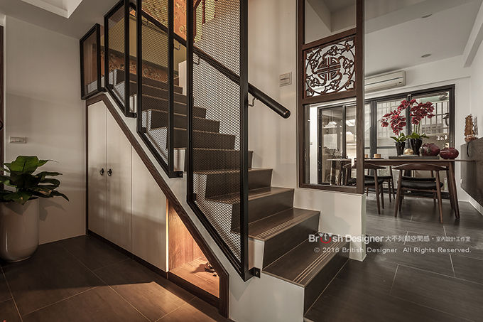 新東方-梯間 大不列顛空間感室內裝修設計 Asian style corridor, hallway & stairs