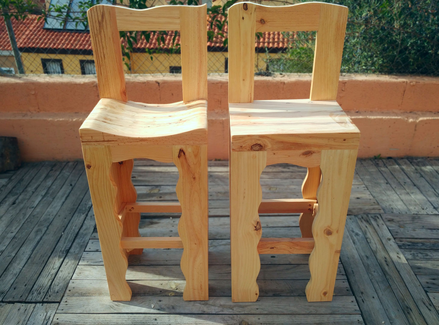 Taburete de madera alto o bajo para cocina de diseño moderno