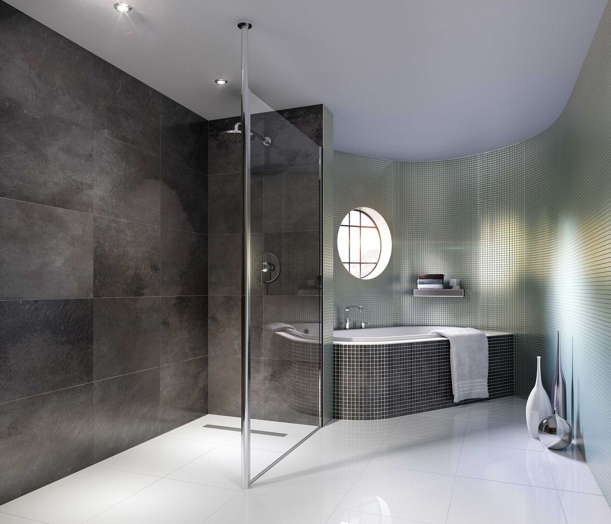 Bathroom CGI Visualisation #7 White Crow Studios Ltd 現代浴室設計點子、靈感&圖片 陶器