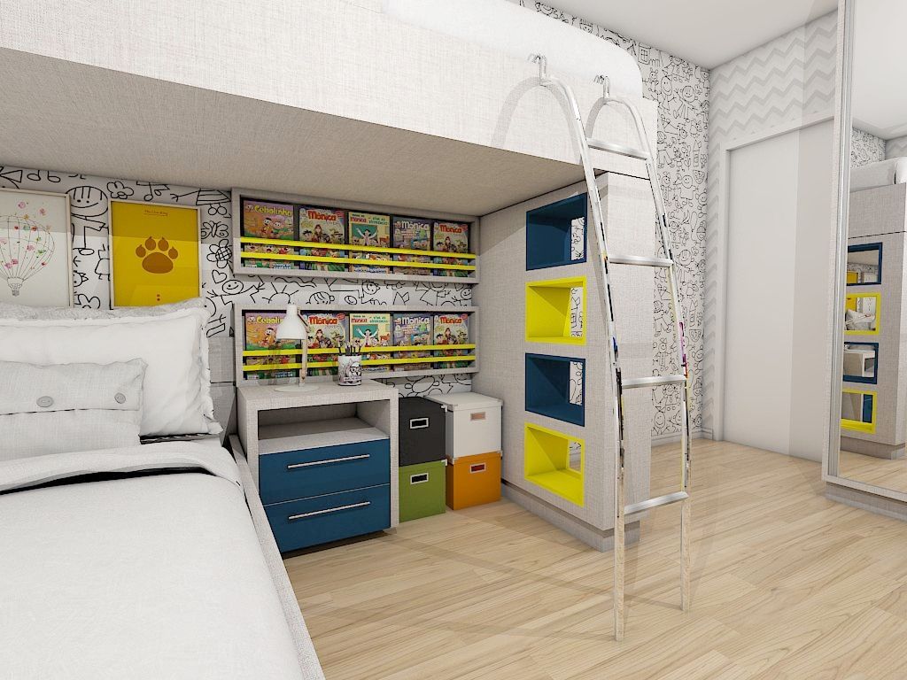Dormitório para dois irmãos, Sublime Arquitetura & Interiores Sublime Arquitetura & Interiores Modern nursery/kids room