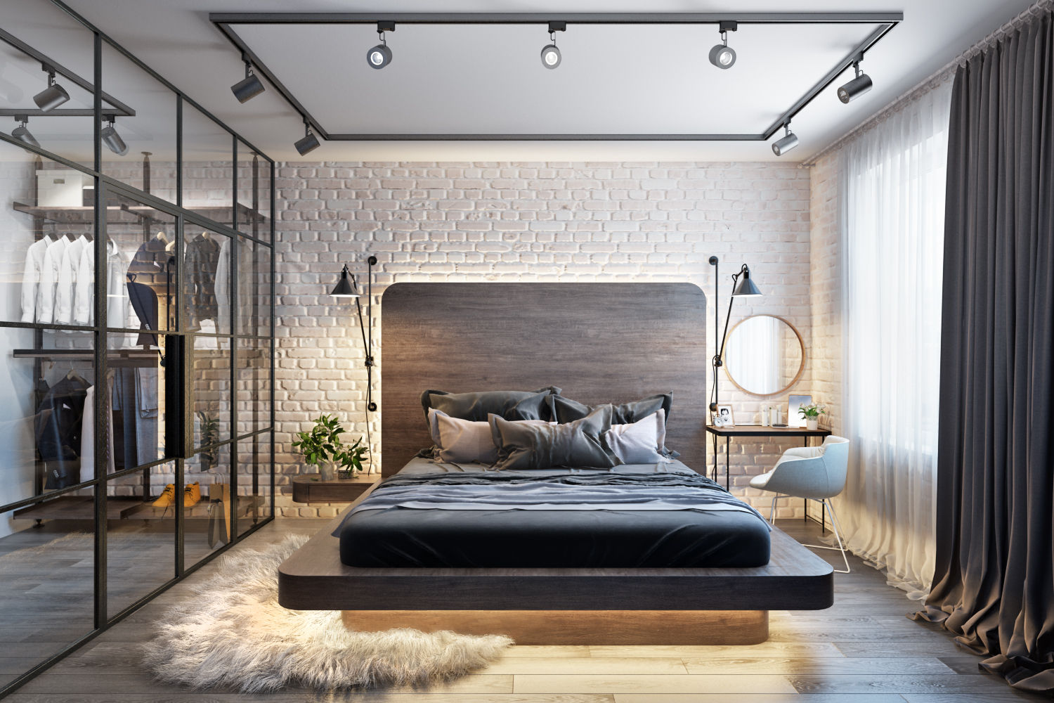 Дизайн-проект квартиры в ЖК Union Park, Дизайн Мира Дизайн Мира Industrial style bedroom