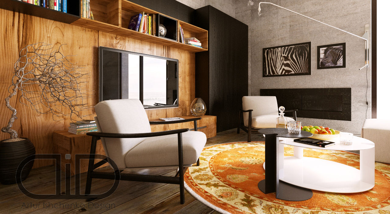 ​Interior Design and Rendering, Design Studio AiD Design Studio AiD Living room Engineered Wood Transparent