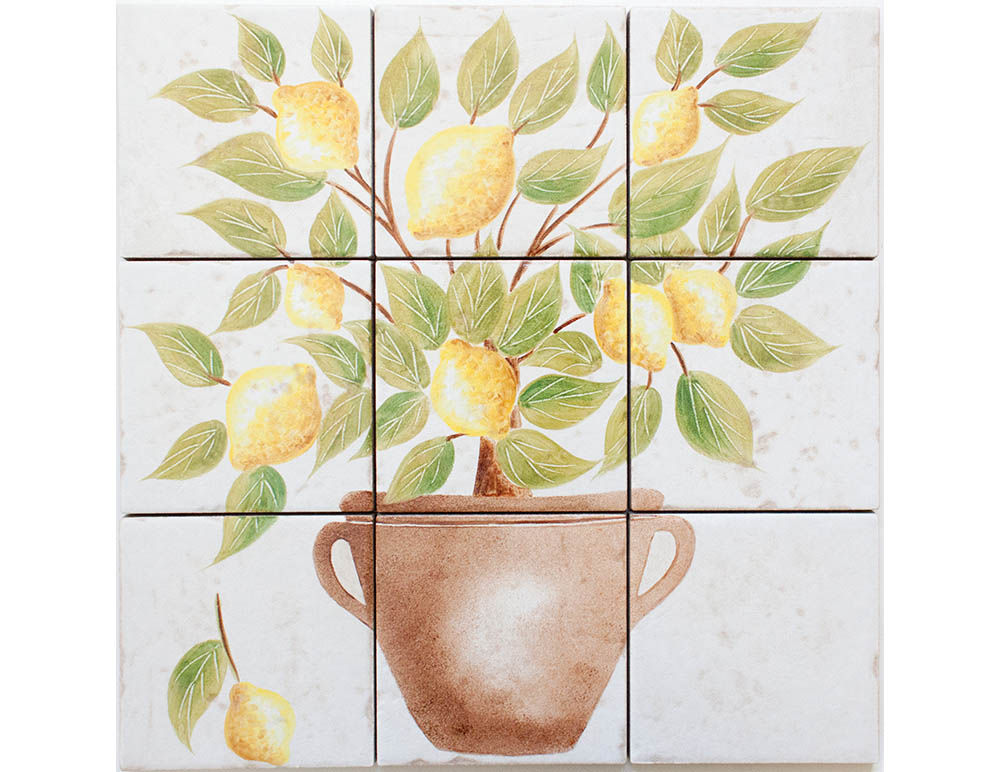 Lemon Tree Hand Painted Tiles Decorum Tiles Paredes y pisos de estilo rural Baldosas y azulejos