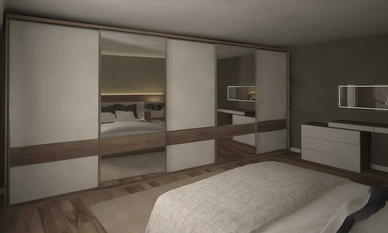 Raylı Dolap, RayKonsept RayKonsept Modern style bedroom Engineered Wood Transparent Wardrobes & closets