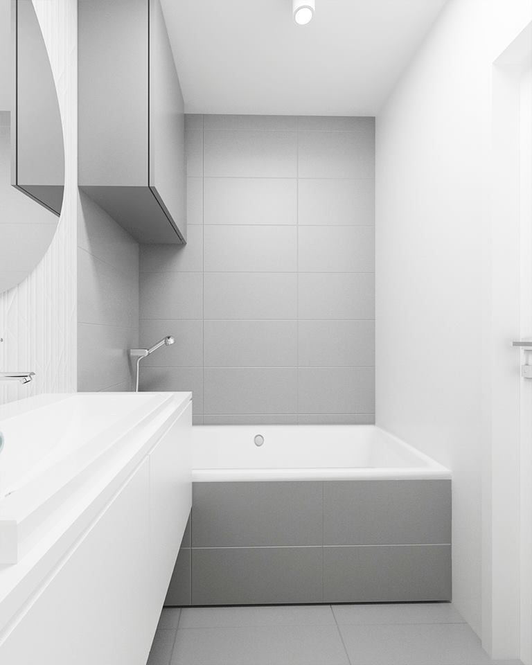 Grey Bathroom, FOORMA Pracownia Architektury Wnętrz FOORMA Pracownia Architektury Wnętrz Phòng tắm phong cách tối giản