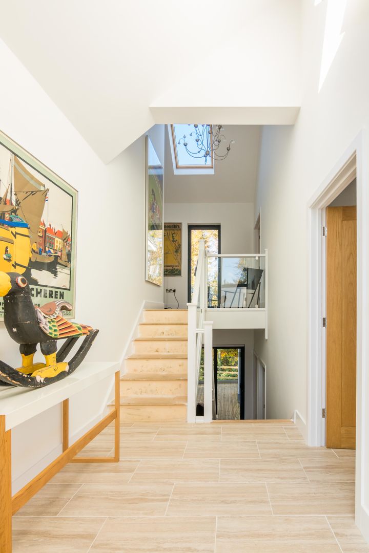 Glebe Wood House Trewin Design Architects Modern corridor, hallway & stairs