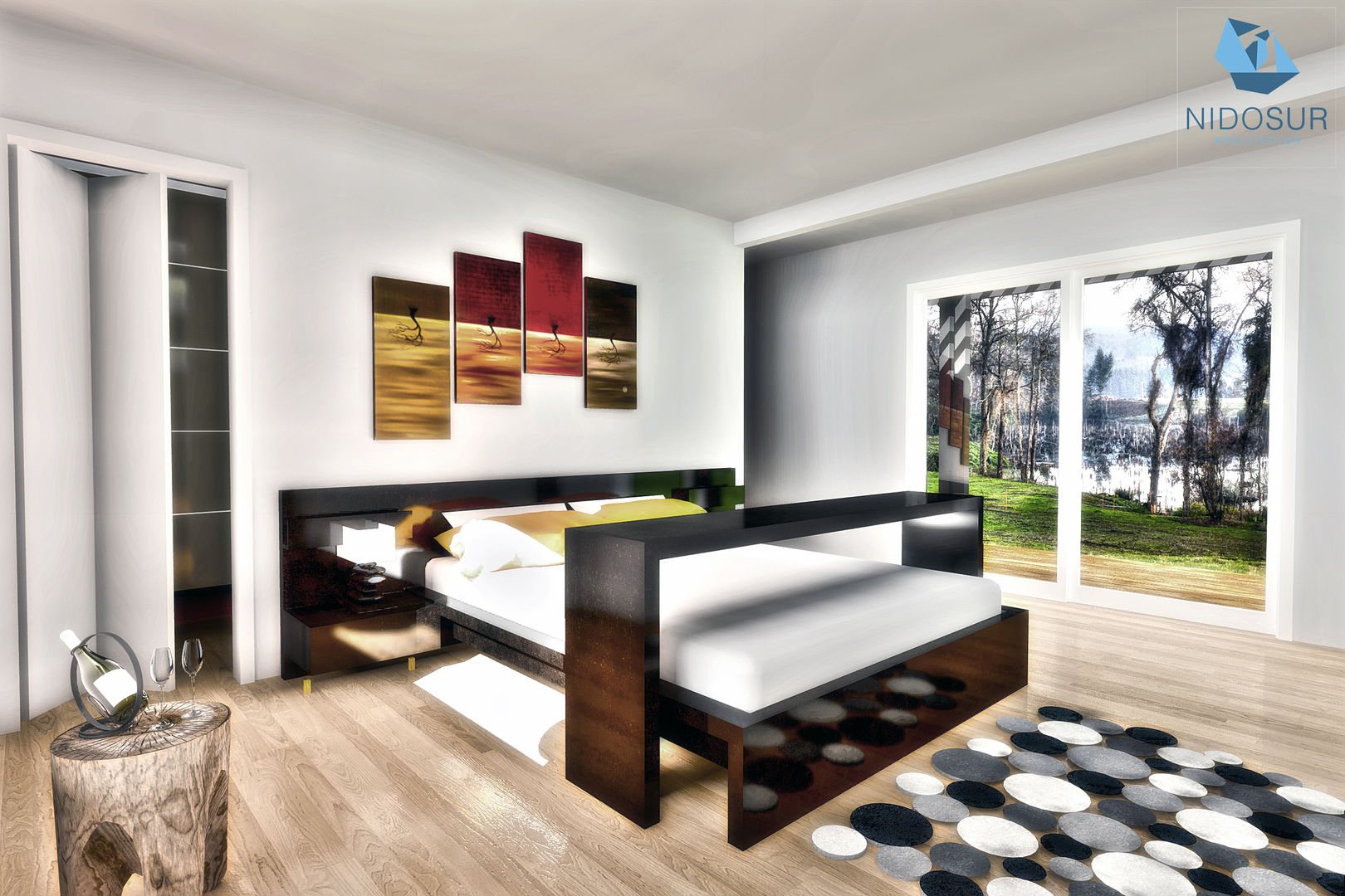 Dormitorio NidoSur Arquitectos - Valdivia Habitaciones modernas