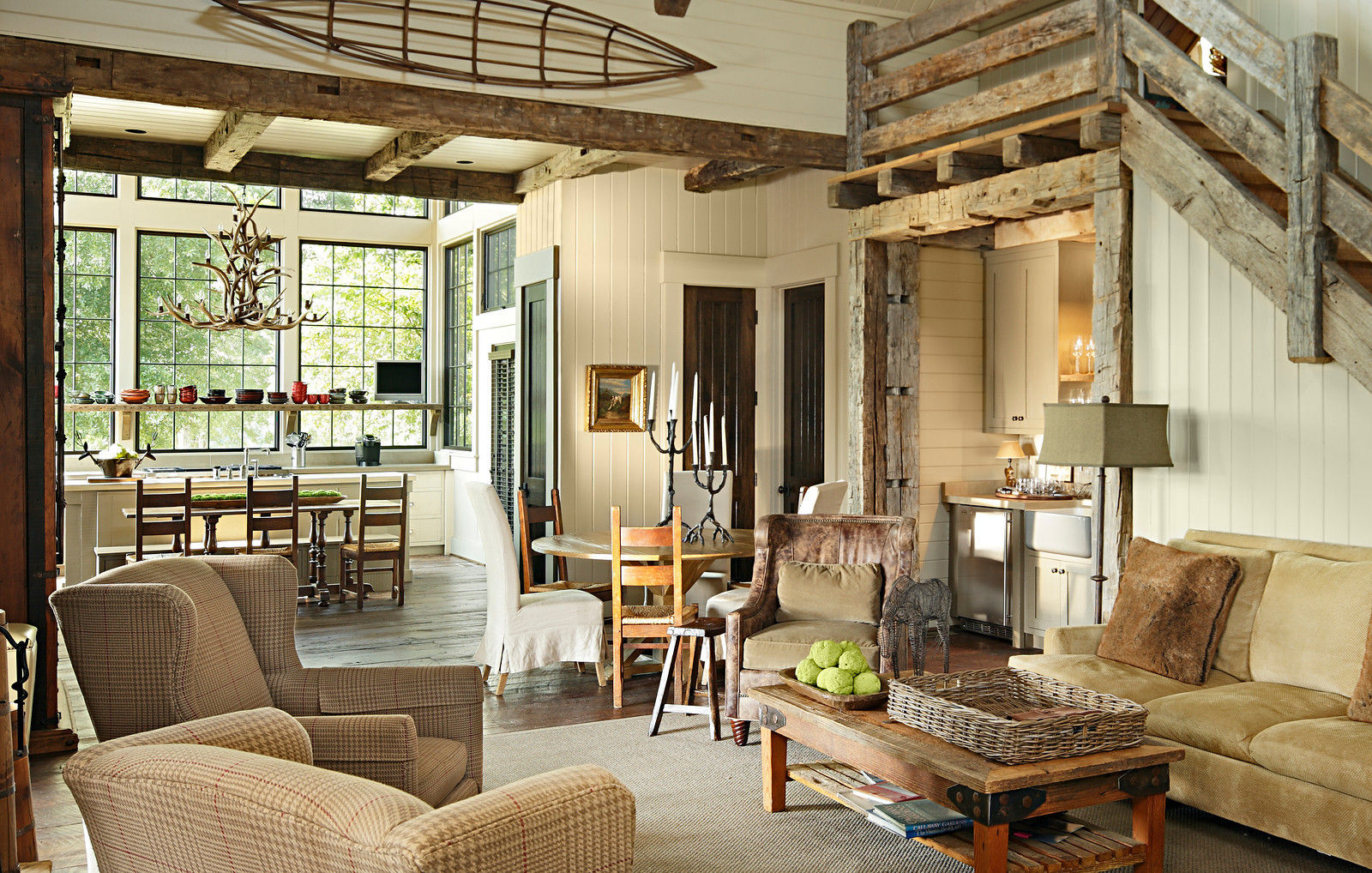 Country Farmhouse, Jeffrey Dungan Architects Jeffrey Dungan Architects Living room Wood Wood effect