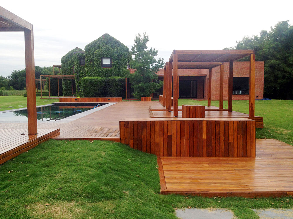 Pérgolas en Madera. Lapacho y Curupay, VIER ABINET S.A. Pisos & Decks VIER ABINET S.A. Pisos & Decks Modern style gardens Wood Wood effect
