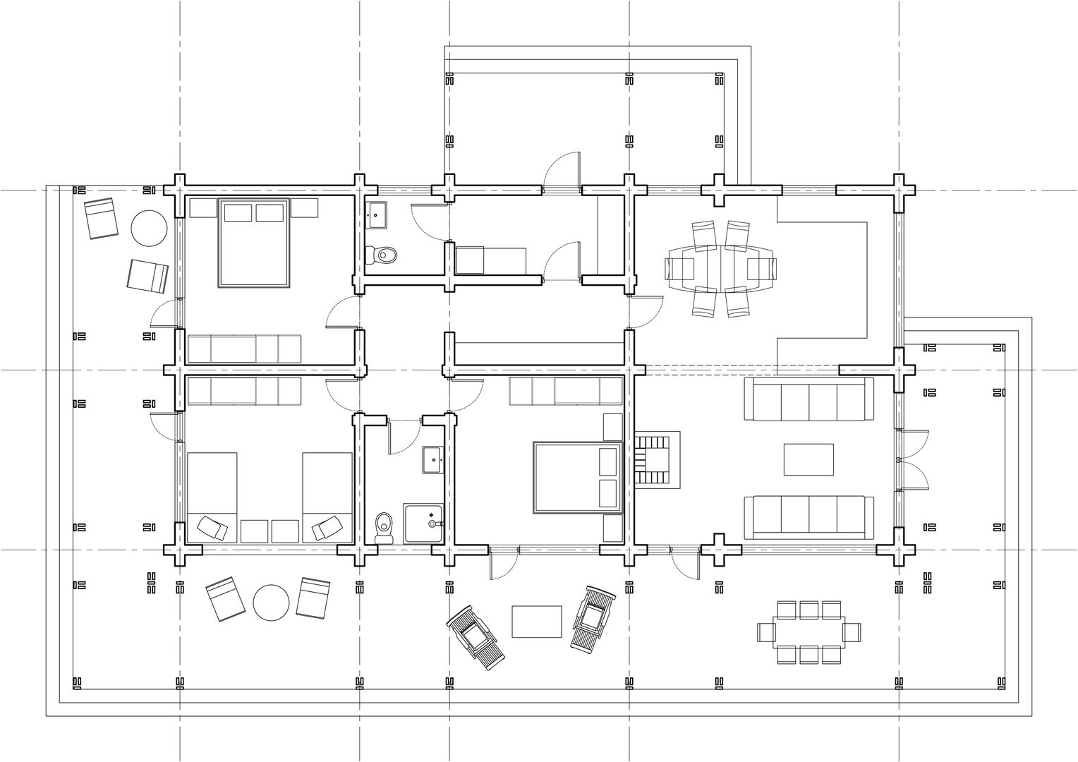 Дом из лафета., Архипарни Архипарни 現代房屋設計點子、靈感 & 圖片