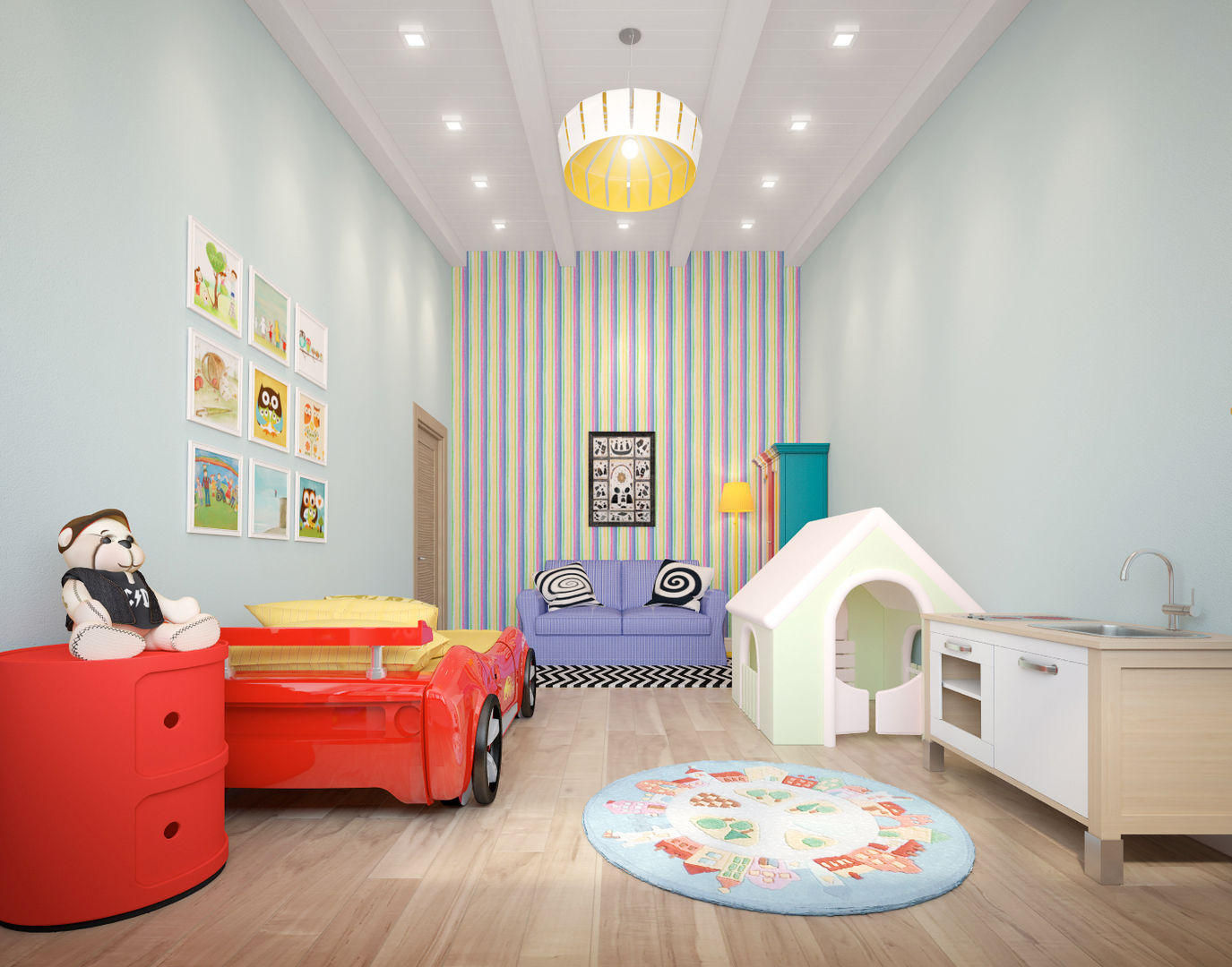 townhouse in scandinavian style, Rubleva Design Rubleva Design Scandinavian style nursery/kids room