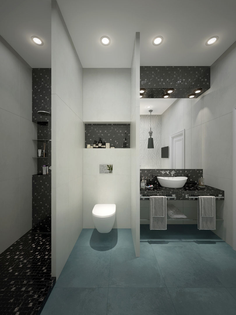 townhouse in modern style, Rubleva Design Rubleva Design Modern bathroom