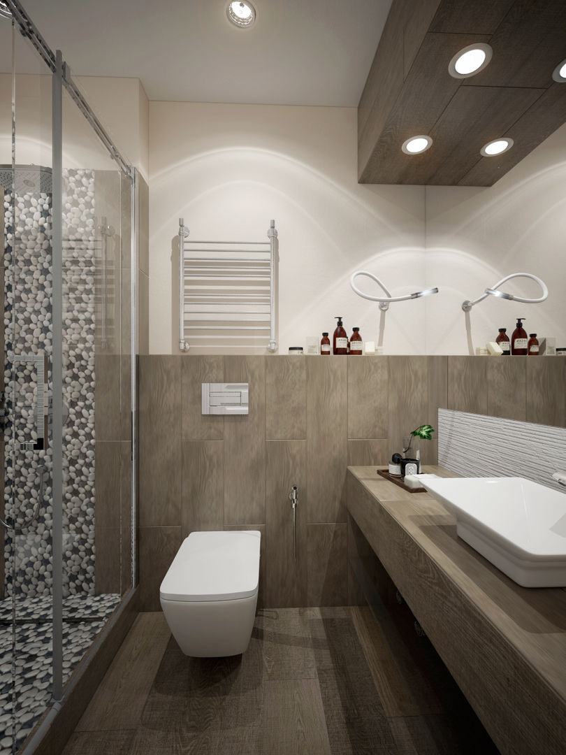 townhouse in modern style, Rubleva Design Rubleva Design Modern Bathroom